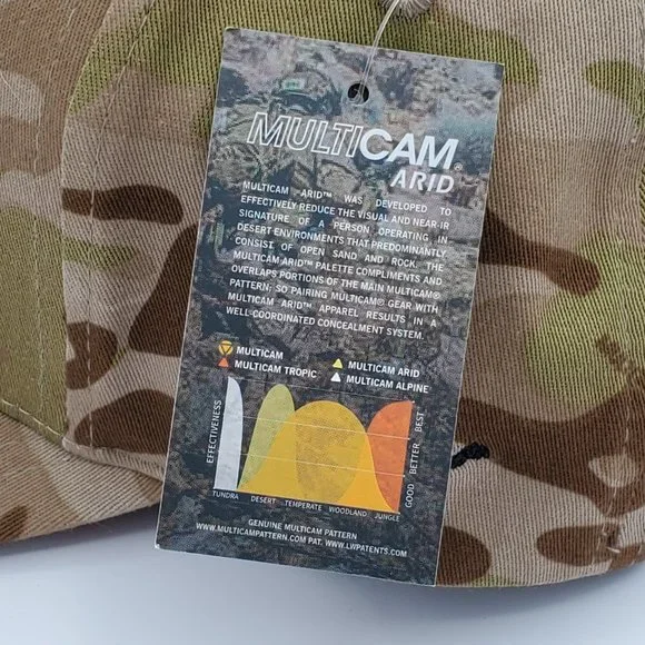 NWT Hooey Chris Kyle Brown Camo Men's Trucker Hat Flexfit American Flag S-M - Picture 14 of 15